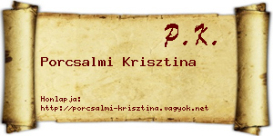 Porcsalmi Krisztina névjegykártya