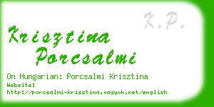 krisztina porcsalmi business card